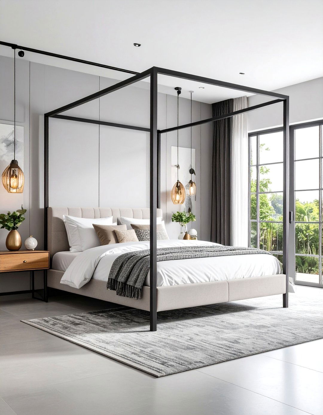 Modern Four Poster Bedroom Design - 24 Black and White Bedroom Ideas
