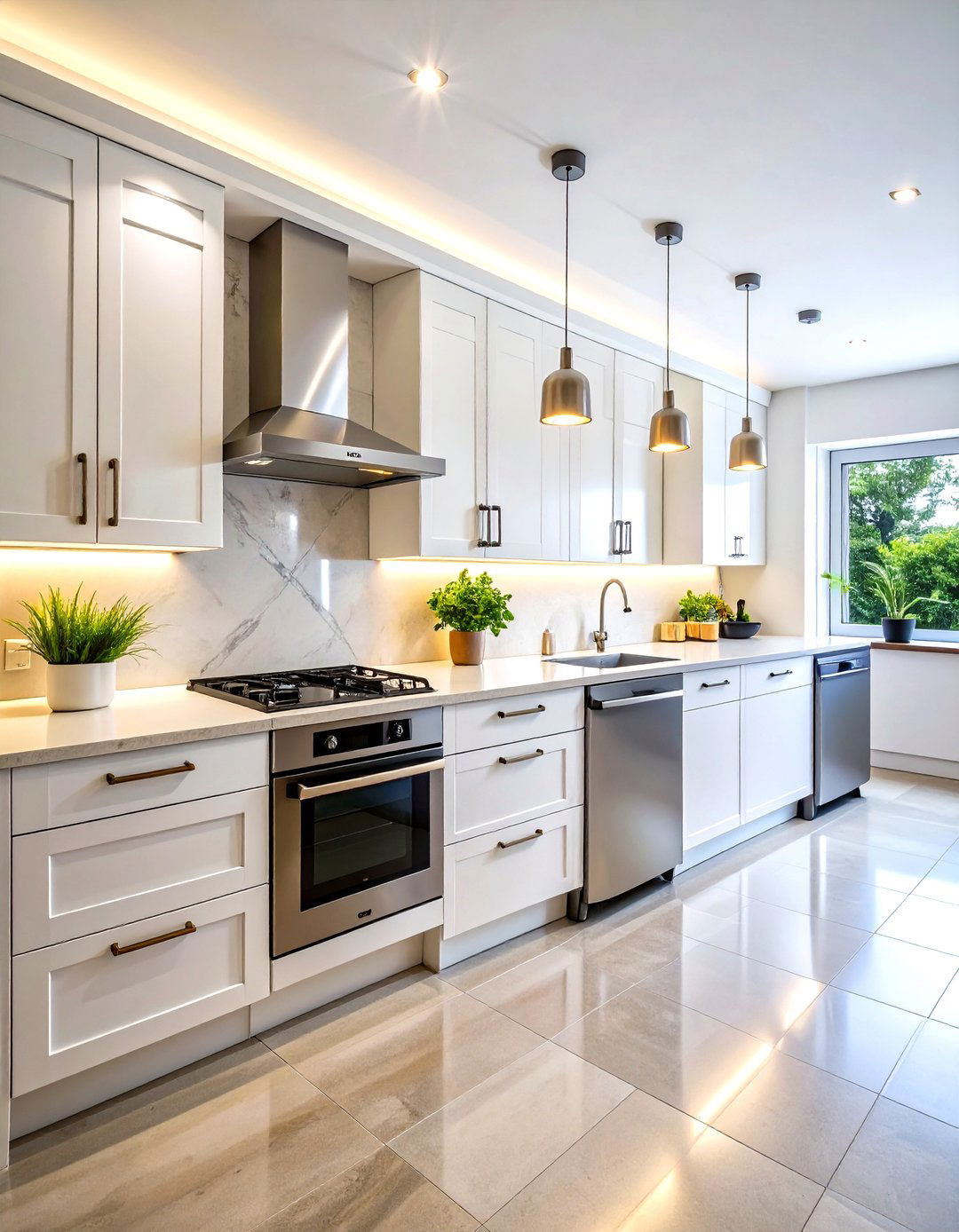 Modern Galley Kitchenette with High Gloss Finishes - 24 Kitchenette Ideas