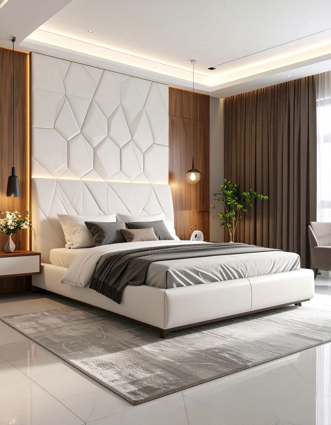 Modern Geometric Corner Bed - 24 Corner Bed Ideas