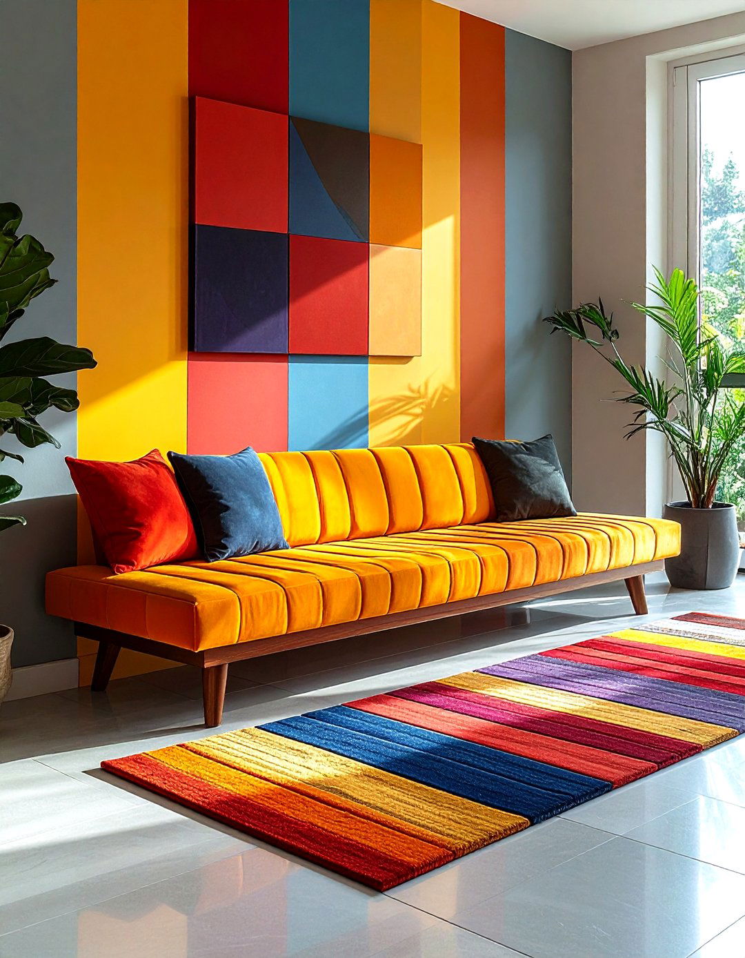 Modern Geometric Entryway Bench - 24 Entryway Bench Ideas
