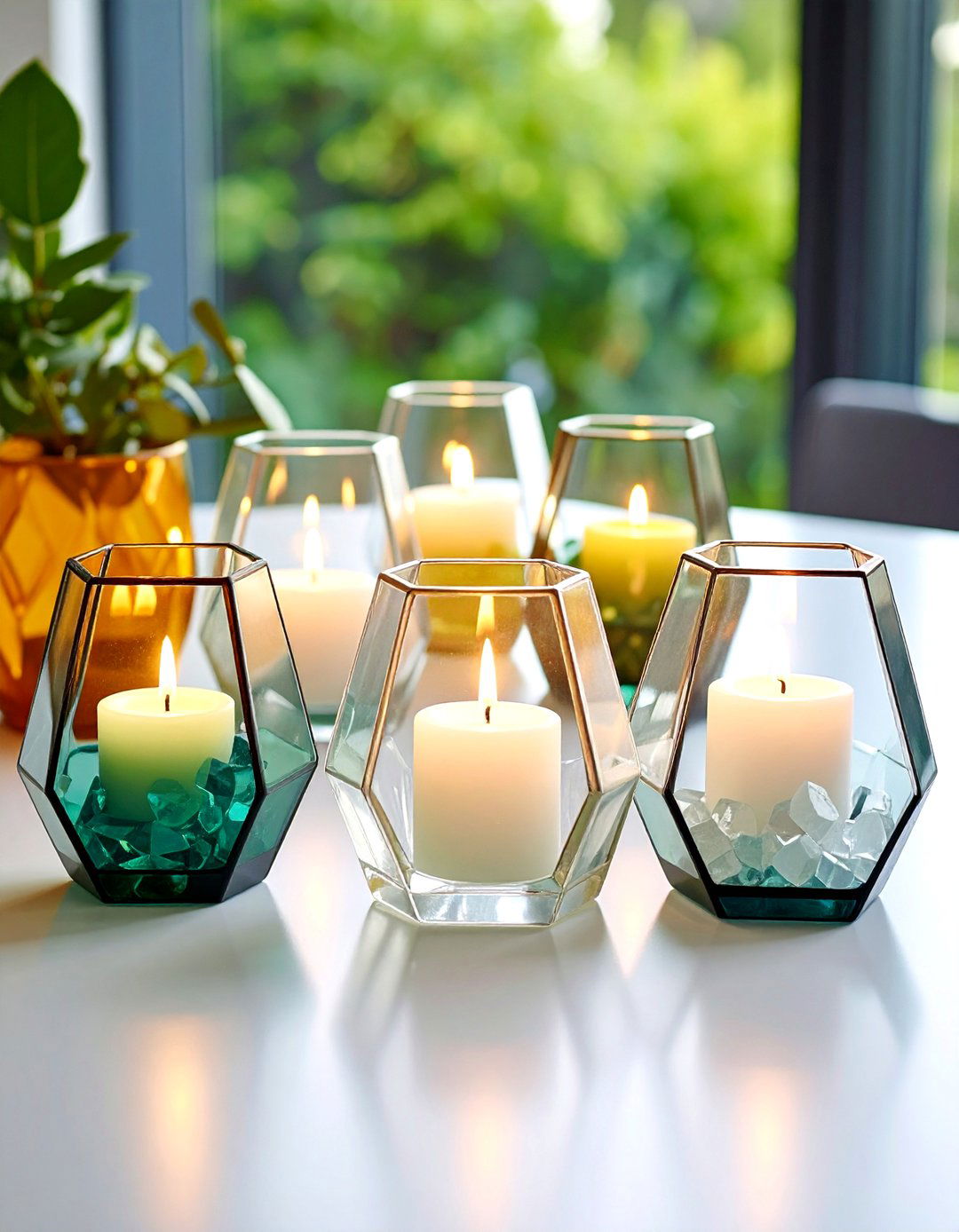 Modern Geometric Glass Vessels - 24 Floating Wedding Centerpiece Ideas
