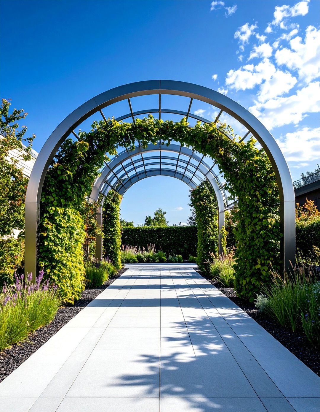 Modern Geometric Metal Arch - 24 Garden Arch Ideas