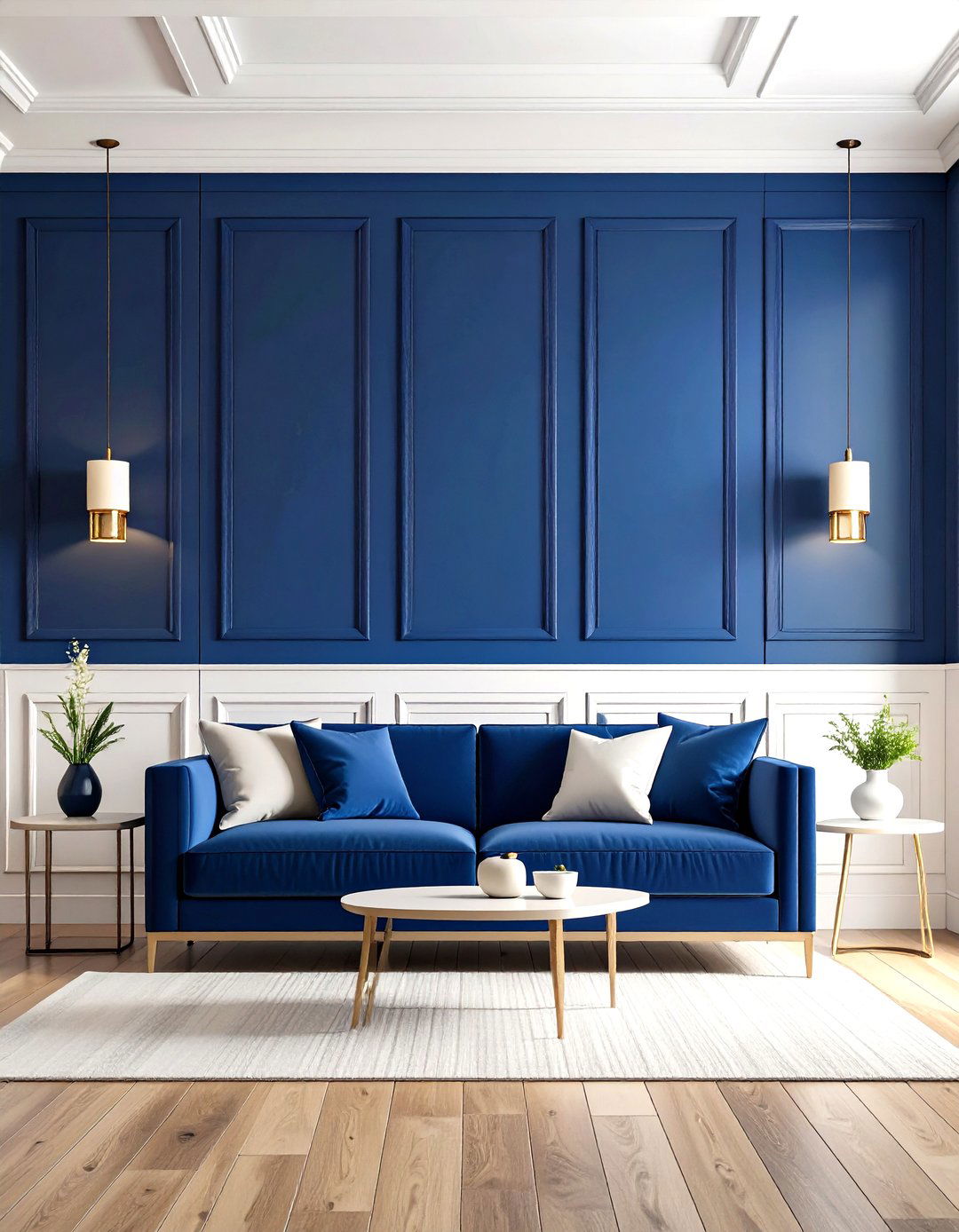 Modern Geometric Panel Wainscoting - 24 Half Wall Paneling Ideas