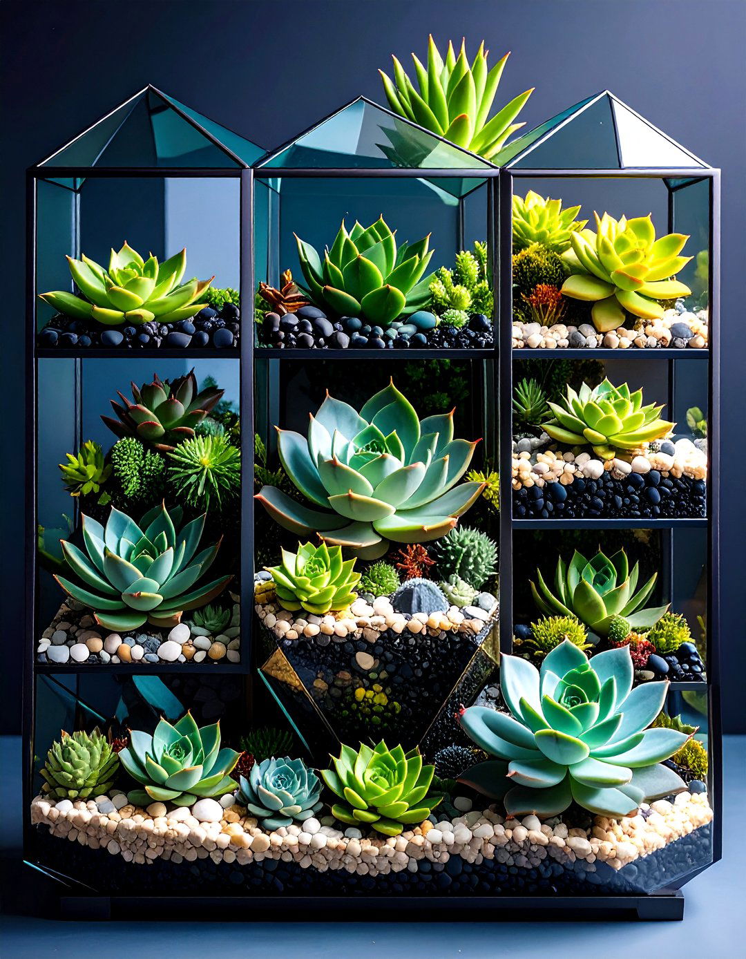 Modern Geometric Succulent Display - 24 Terrarium Ideas