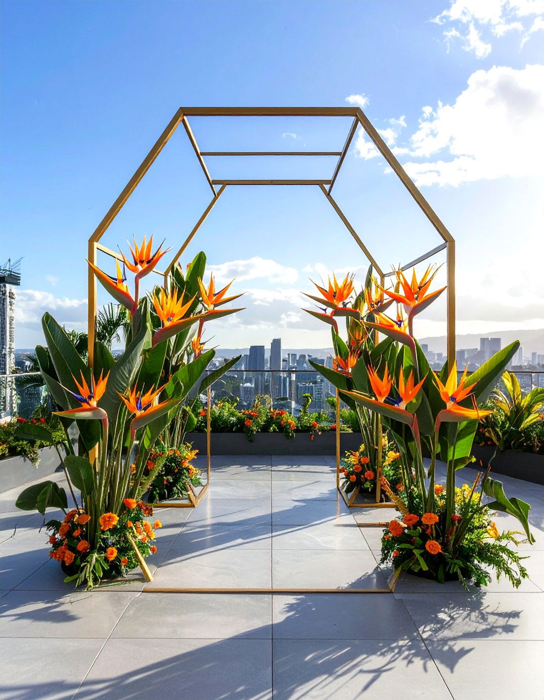 Modern Geometric Wedding Arch - 24 Wedding Arch Ideas