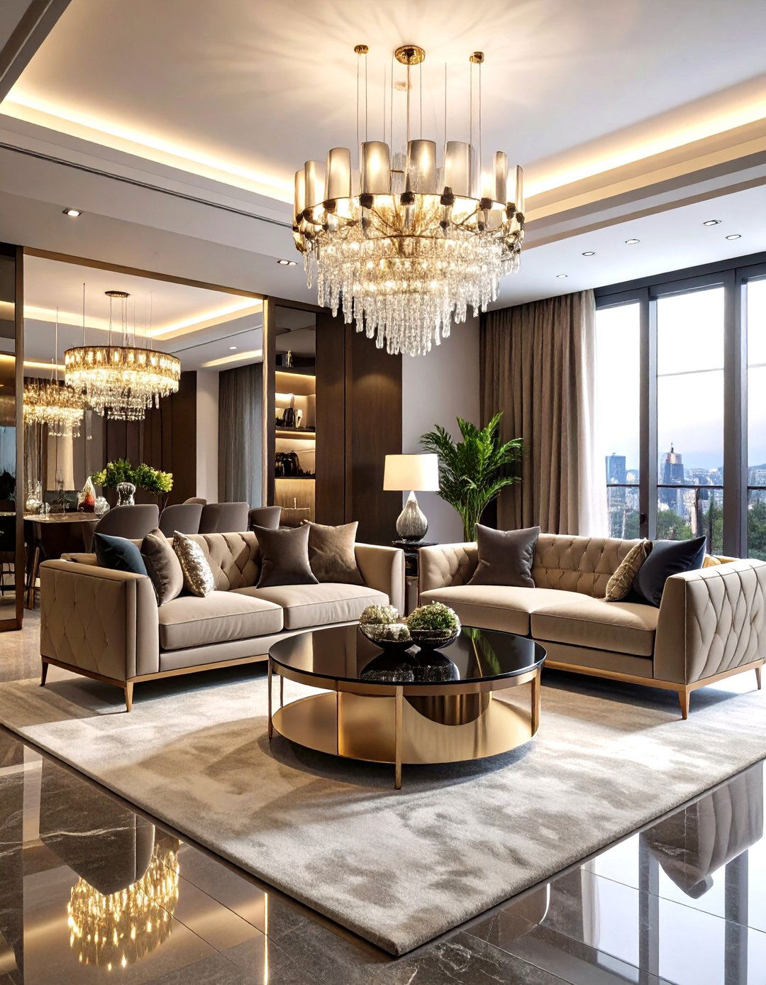 Modern Glam Living Room - 24 Condo Living Room Ideas