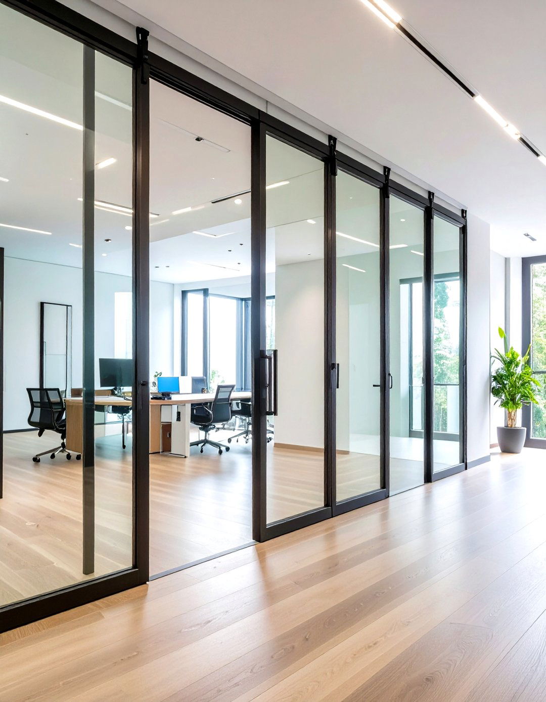 Modern Glass Panel Barn Door - 24 Barn Door Ideas
