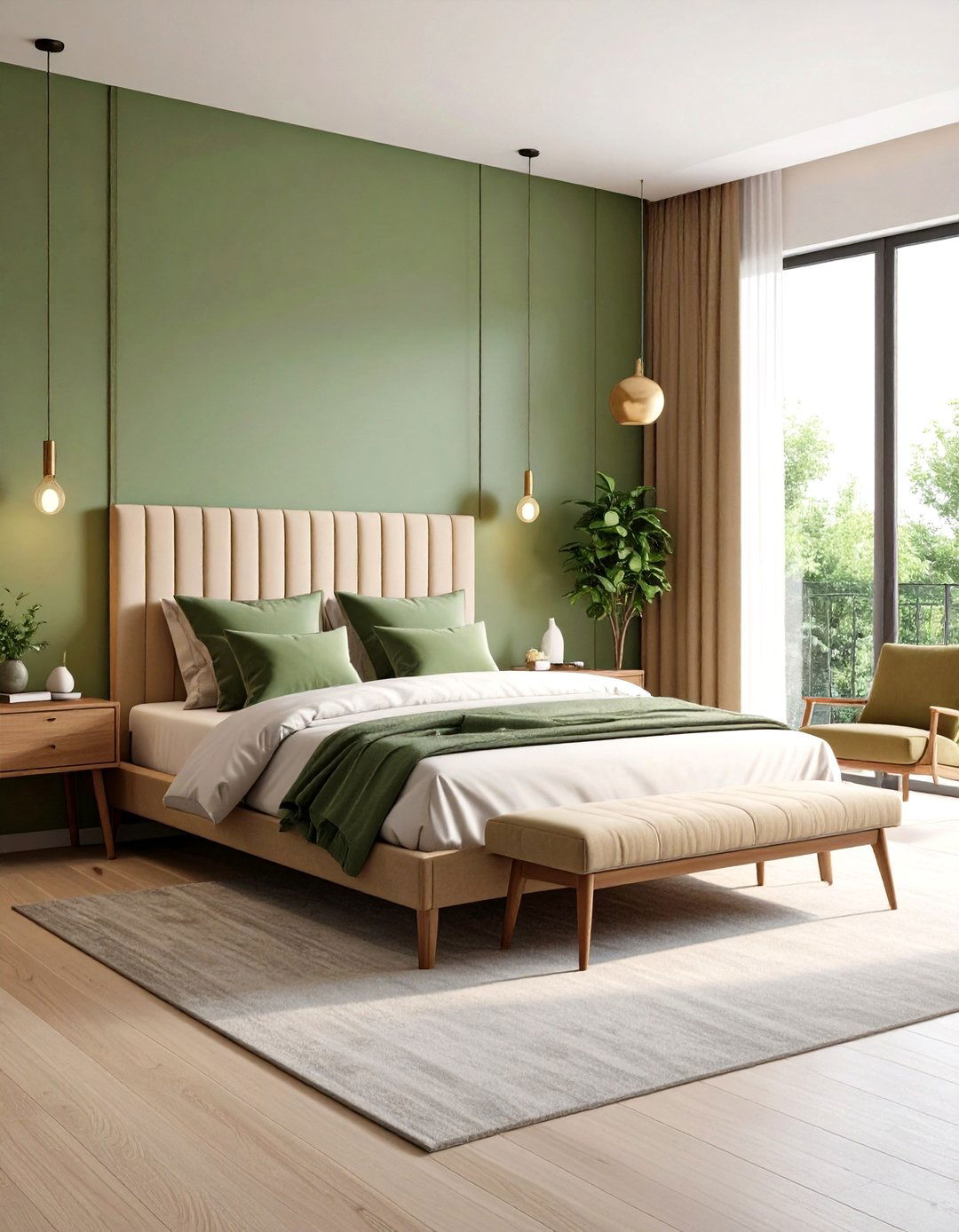 Modern Green and Beige Minimalism - 24 Green and Beige Bedroom Ideas