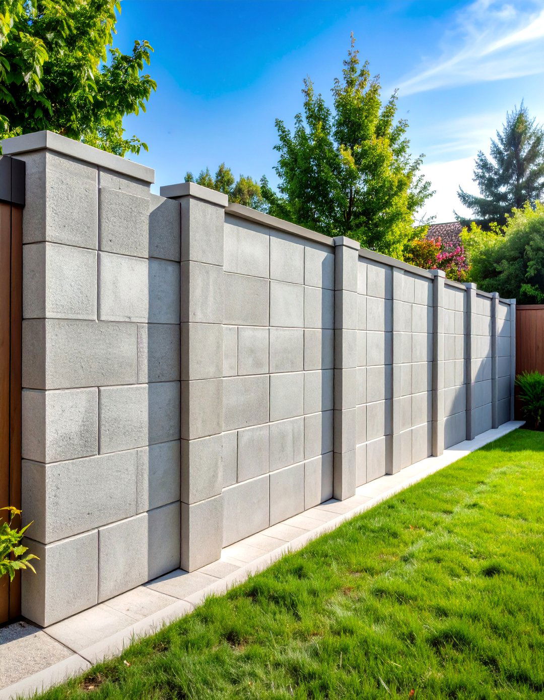 Modern Industrial Chic Cinder Block Fence - 24 Cinder Block Fence Ideas