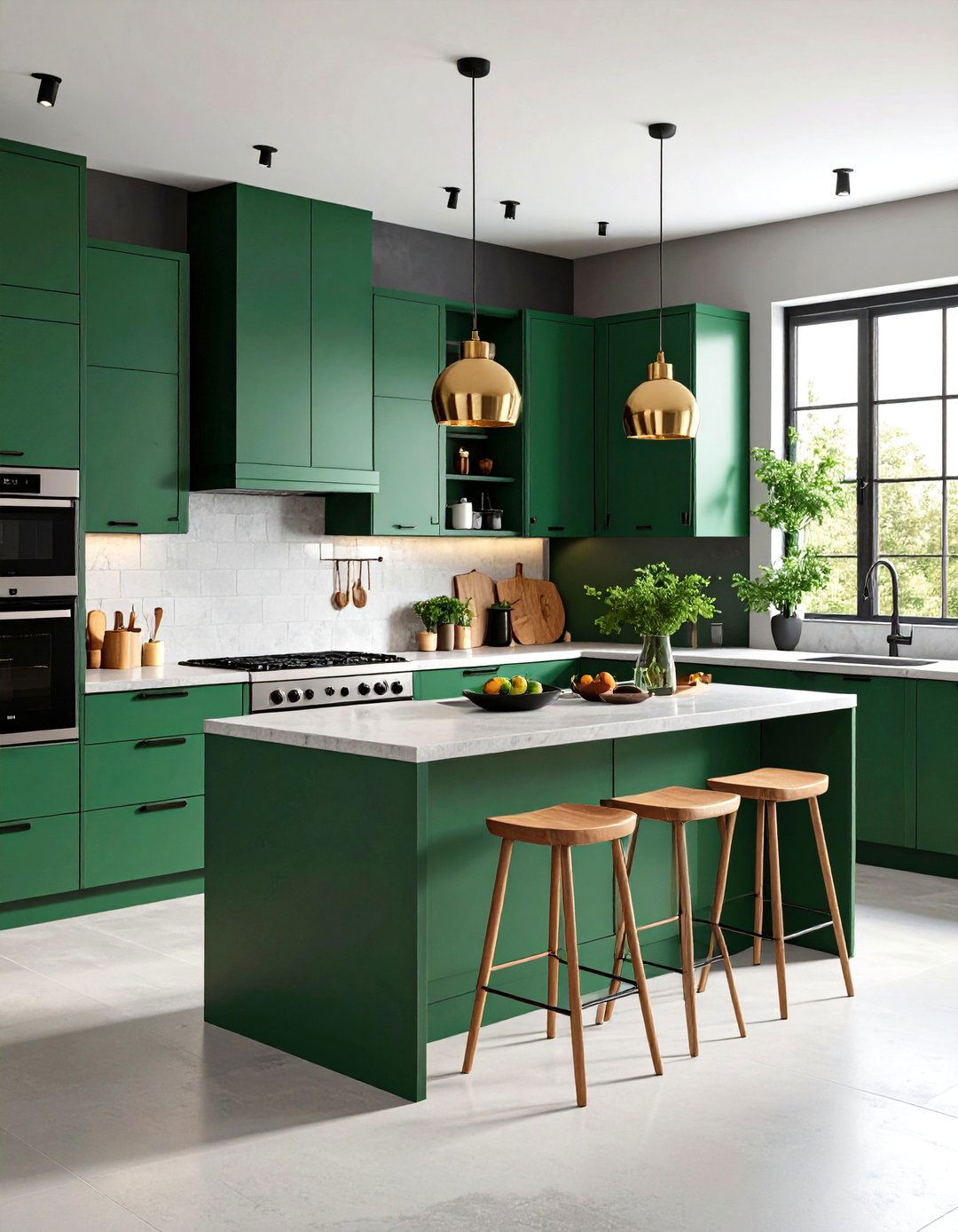 Modern Industrial Emerald Green Edge - 24 Emerald Green Kitchen Ideas