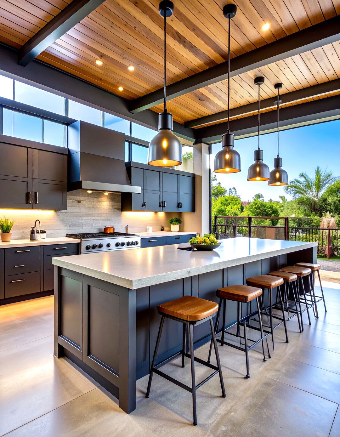 Modern Industrial Lanai Kitchen - 24 Lanai Kitchen Ideas