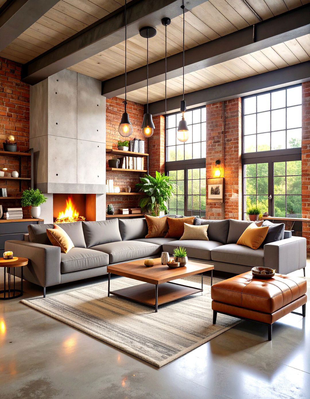 Modern Industrial Living Space - 24 Barndominium Interior Ideas