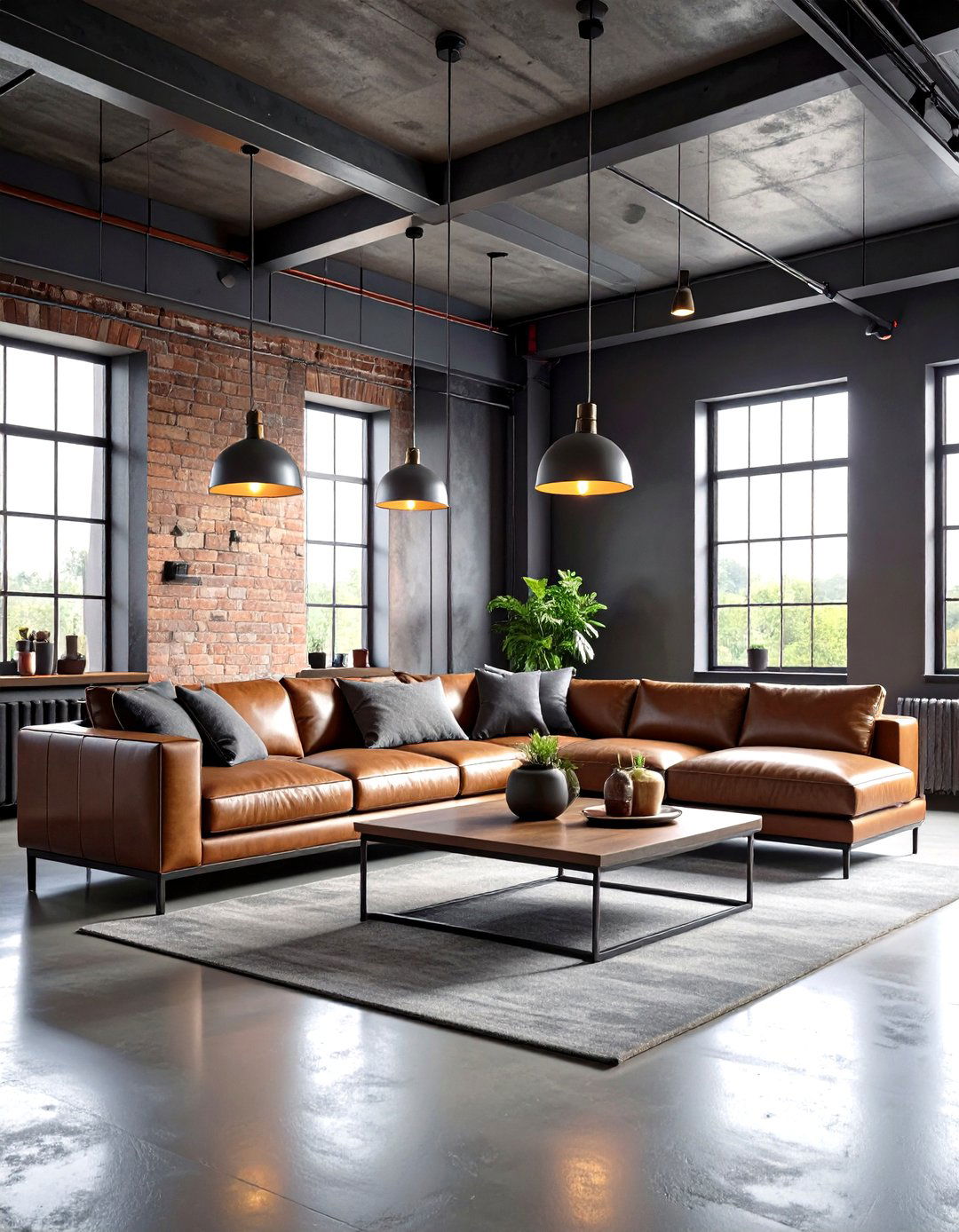 Modern Industrial Raw Concrete Style - 24 Contrasting Living Rooms With Dark Grey Walls