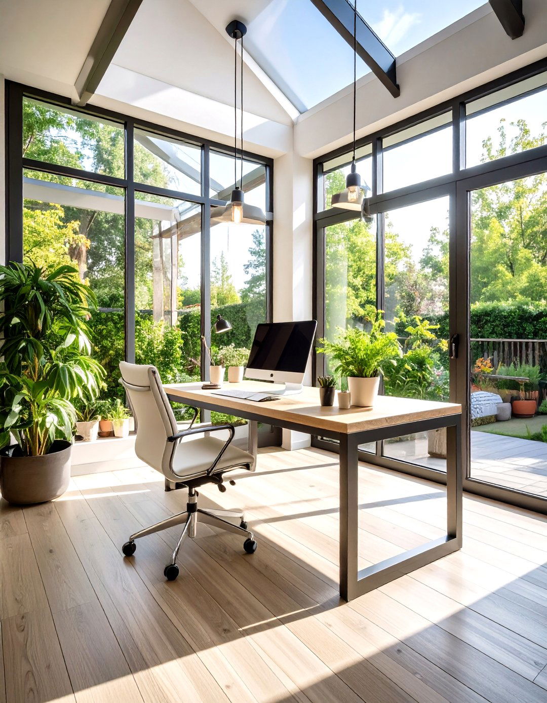 Modern Industrial Workspace - 24 Small Sunroom Ideas