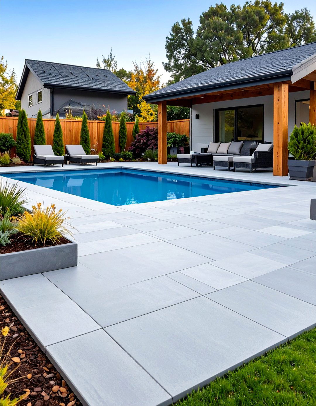 Modern Large Format Concrete Pavers - 24 Concrete Pavers Around Pool Ideas