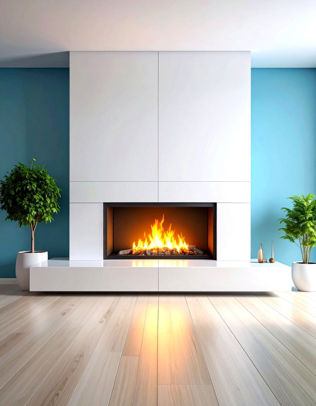 Modern Linear Electric Fireplace Wall - 24 Faux Fireplace Ideas