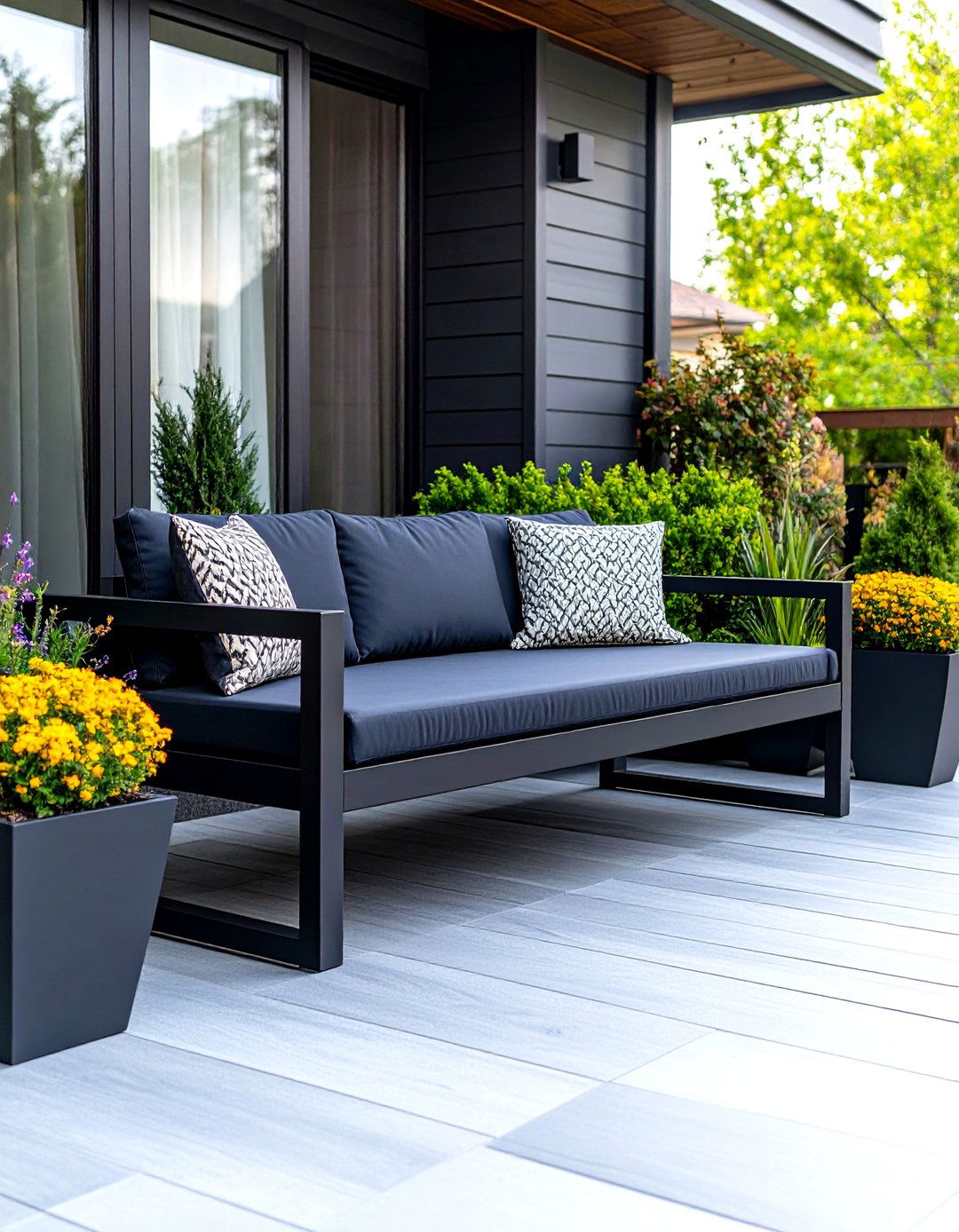 Modern Metal Storage Bench - 24 Front Porch Bench Ideas