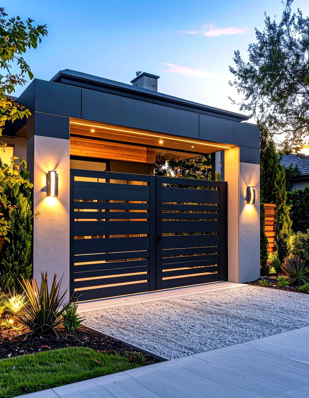 Modern Minimalist Aluminum Sliding Gate - 24 Front Gate Ideas