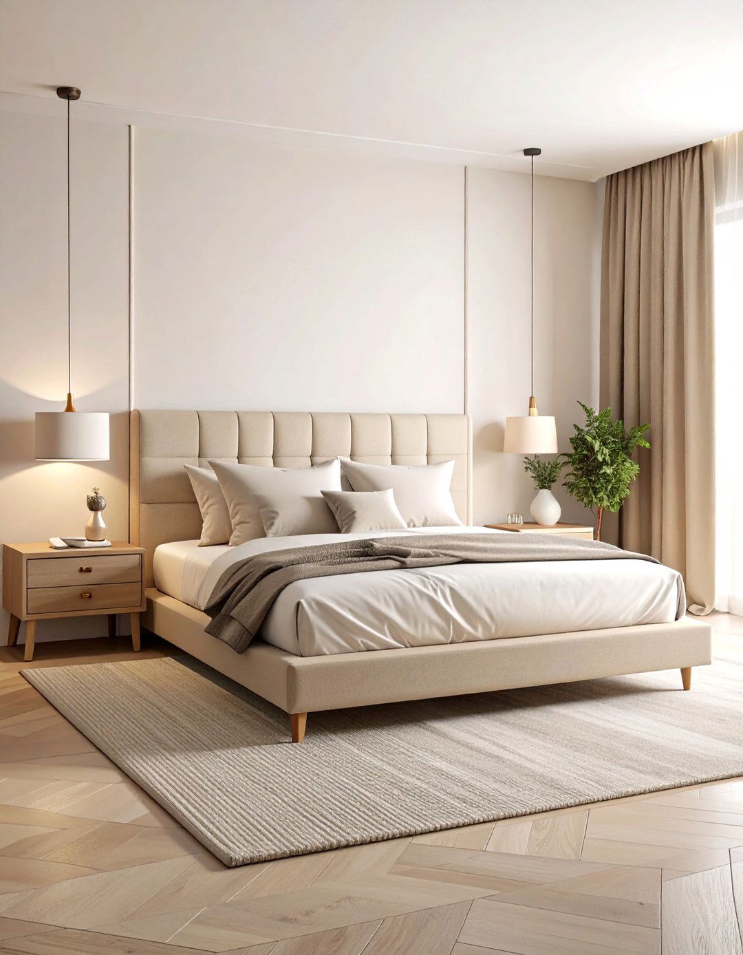 Modern Minimalist Beige Bedroom - 24 Beige Bedroom Ideas