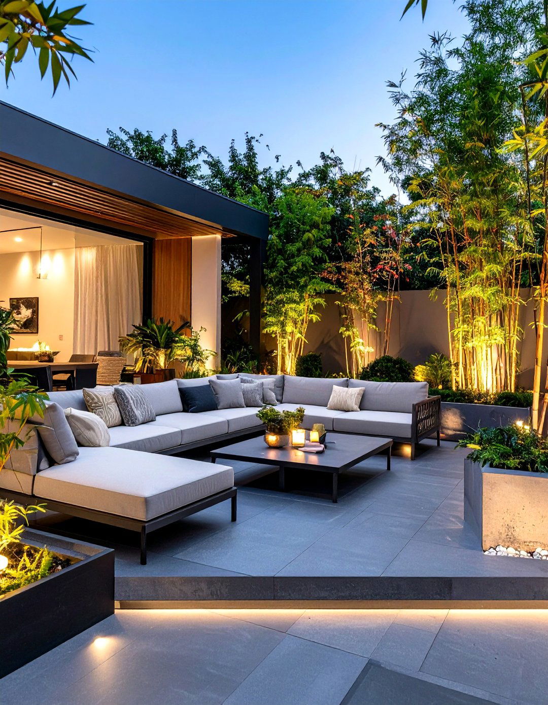 Modern Minimalist Black Concrete Patio - 24 black concrete patio ideas