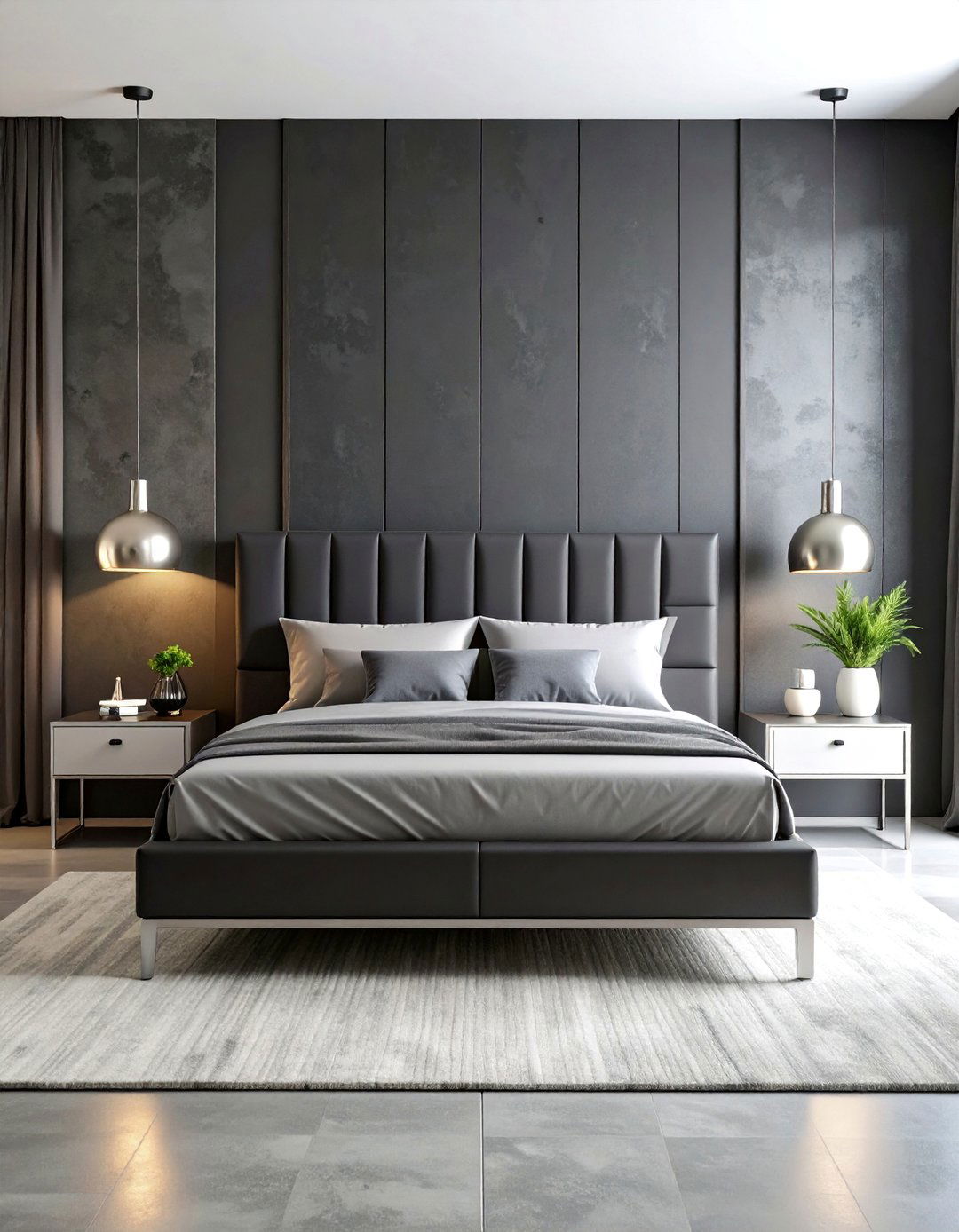 Modern Minimalist Black Silver Bedroom - 24 Black and Silver Bedroom Ideas