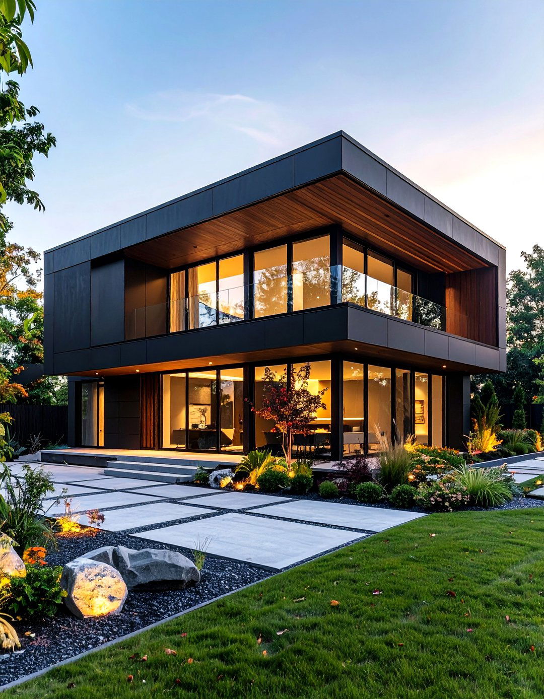Modern Minimalist Black Stucco Design - 24 Black Stucco House Ideas
