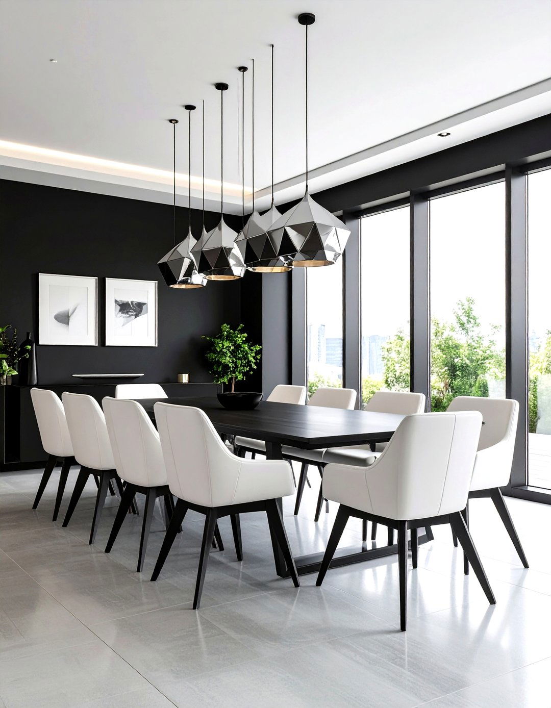 Modern Minimalist Black Wall Dining Room - 24 Black Accent Wall Dining Room Ideas