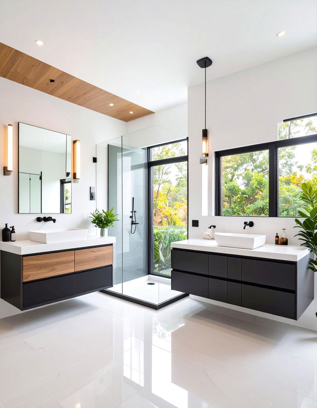 Modern Minimalist Black and White Bathroom - 24 Black and White Bathroom Ideas