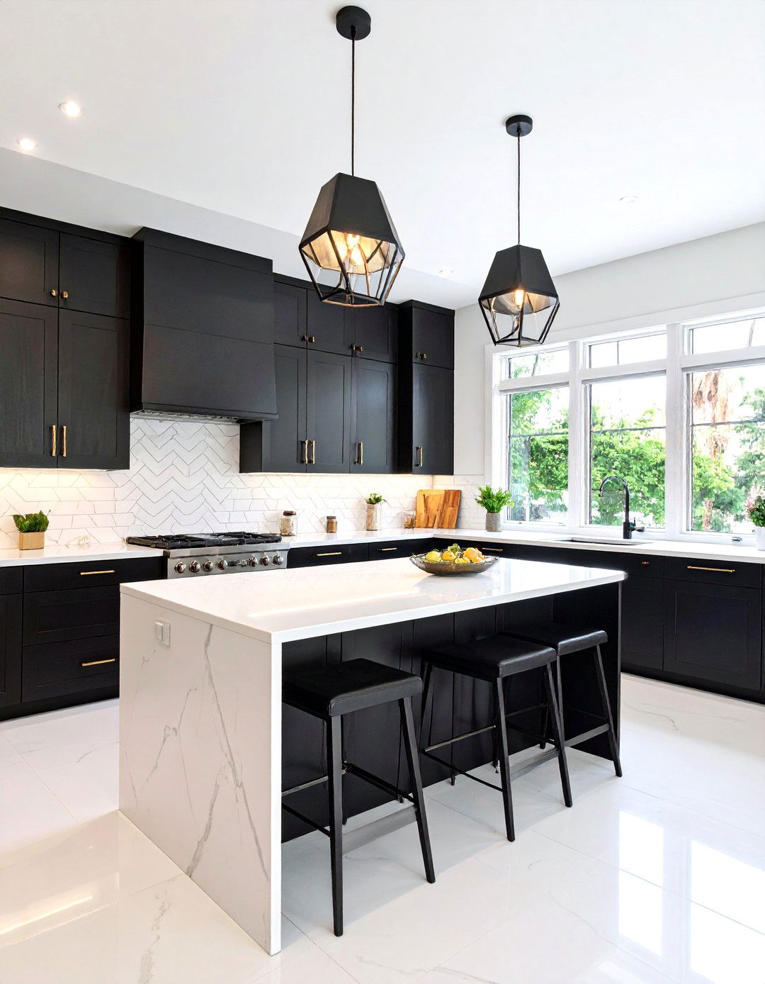Modern Minimalist Black and White Kitchen - 24 Black and White Kitchen Ideas