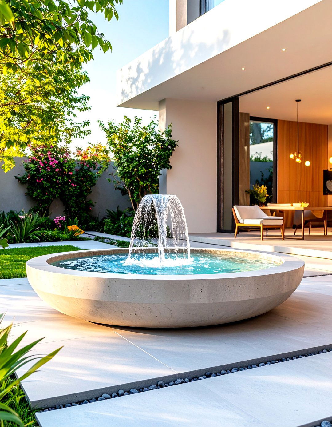 Modern Minimalist Bubbler - 24 Backyard Fountain Ideas