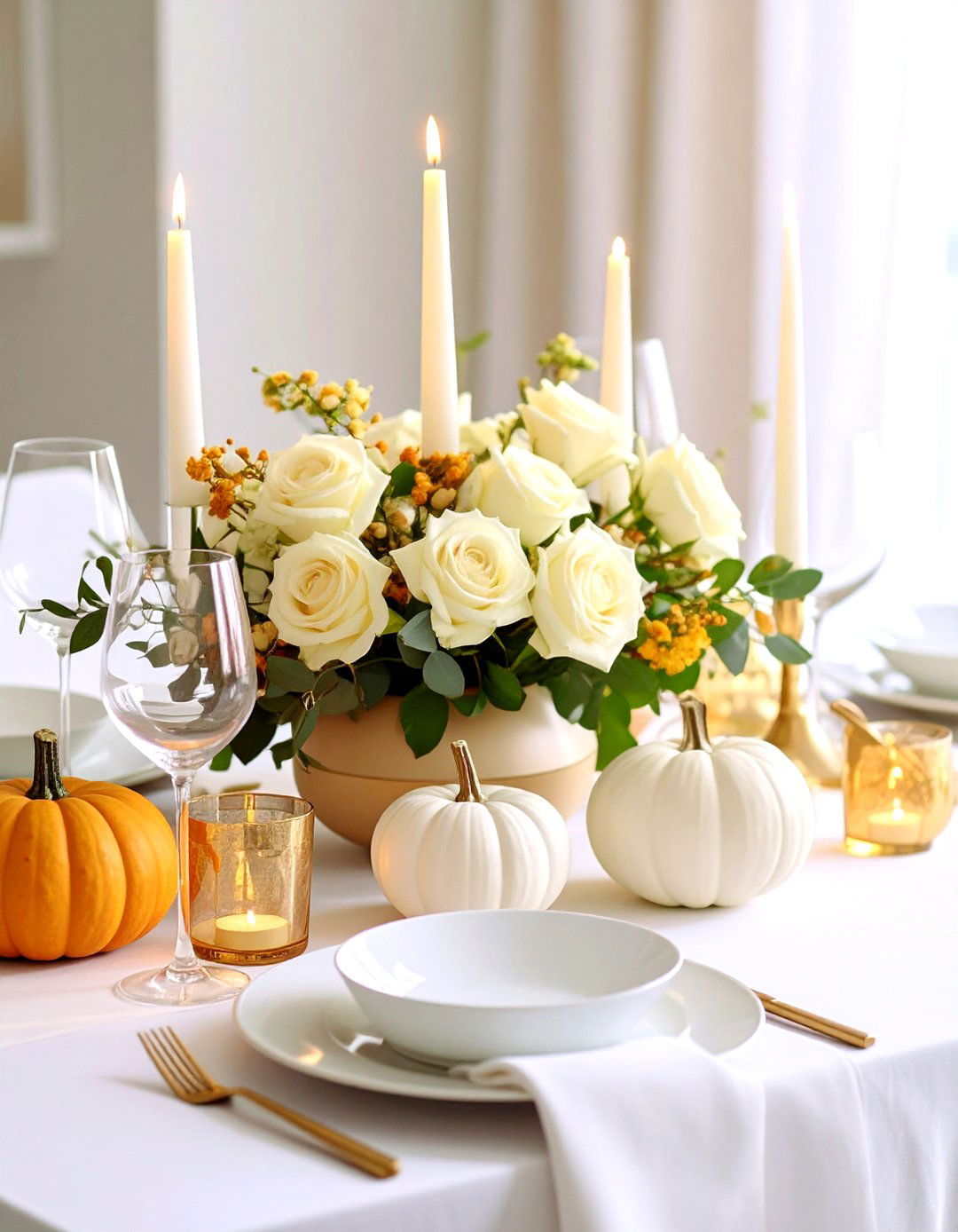 Modern Minimalist Centerpiece Design - 24 Thanksgiving Decoration Ideas