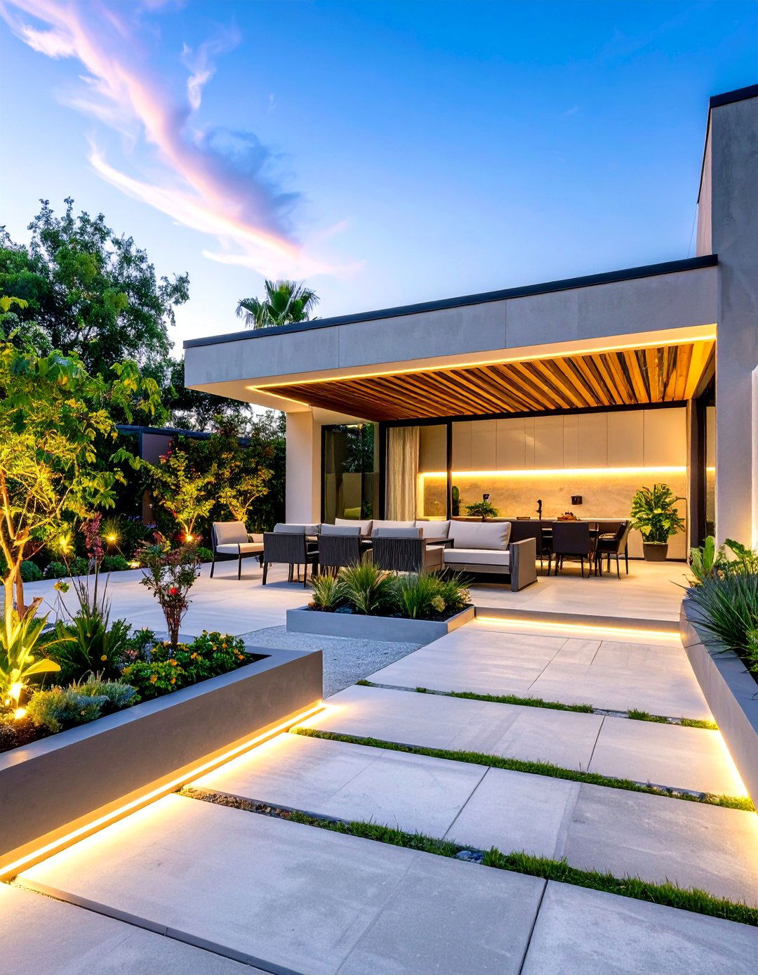 Modern Minimalist Concrete Patio Design - 24 Backyard Patio Ideas