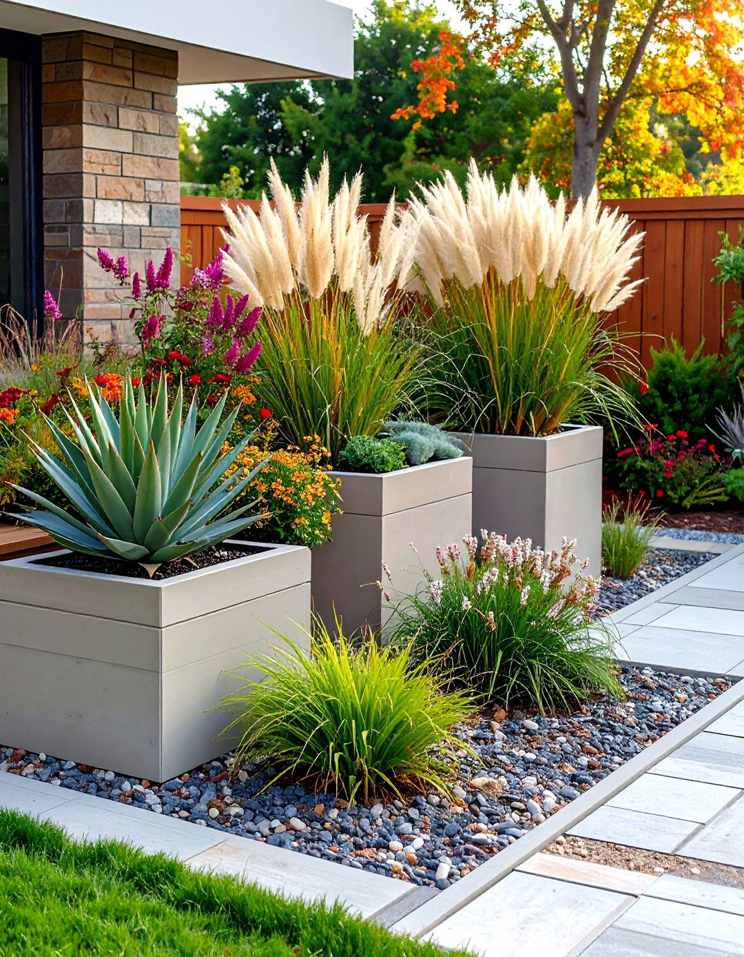 Modern Minimalist Corner Design - 24 Corner Garden Ideas With Pots