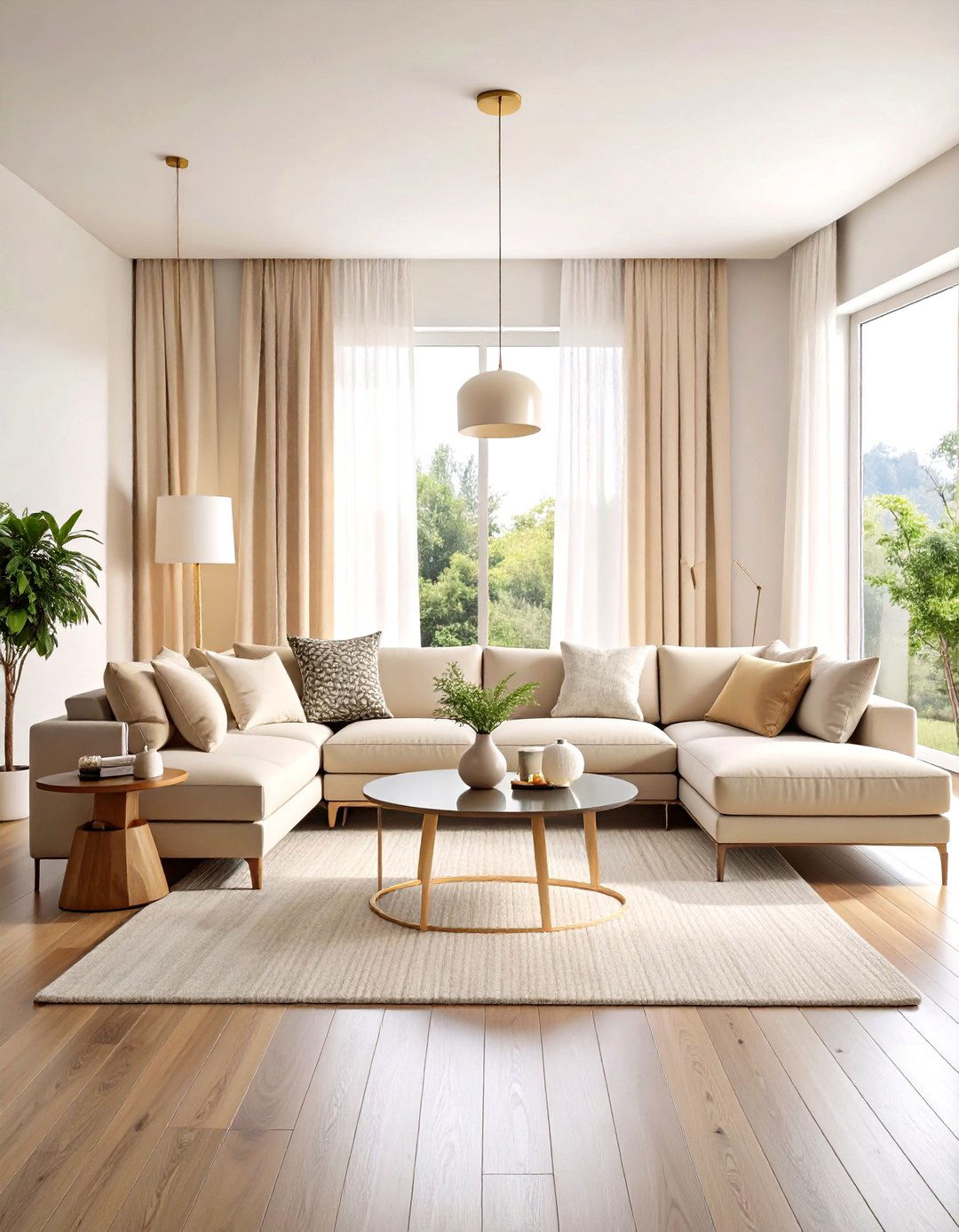 Modern Minimalist Cream Elegance - 24 Cream Living Room Ideas