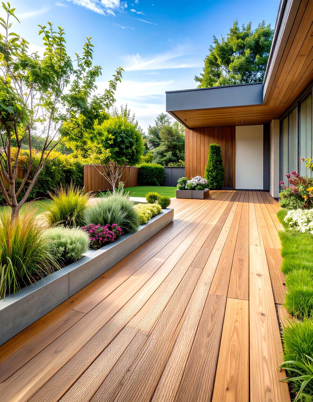 Modern Minimalist Deck Boards - 24 Wooden Walkway Ideas