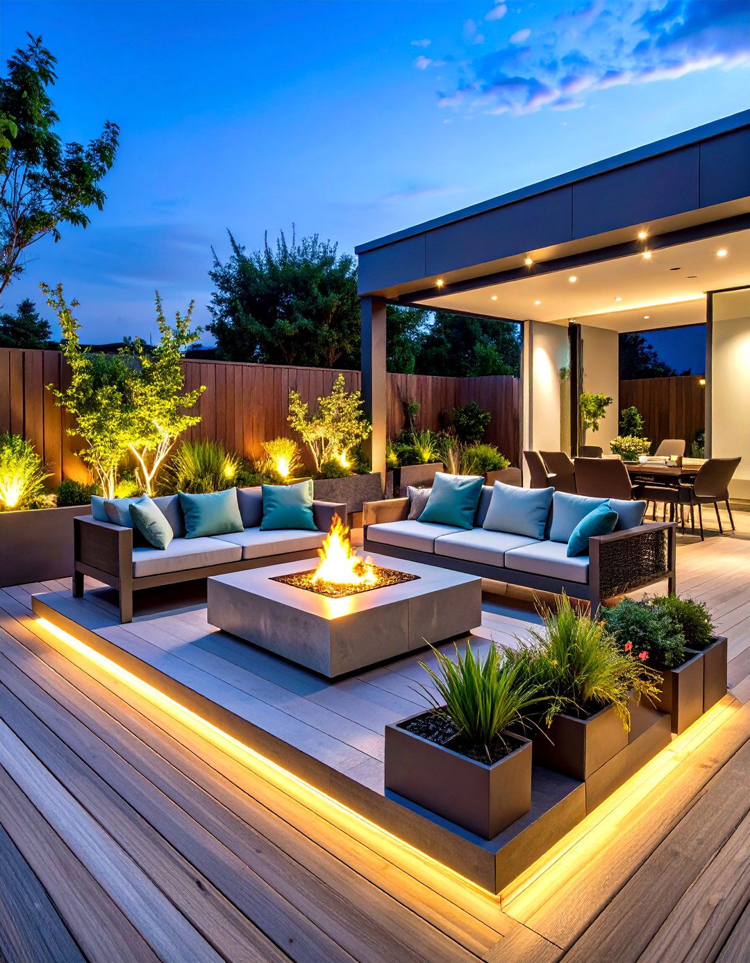 Modern Minimalist Deck with Steel and Concrete Elements - 24 Outdoor Living Space Ideas