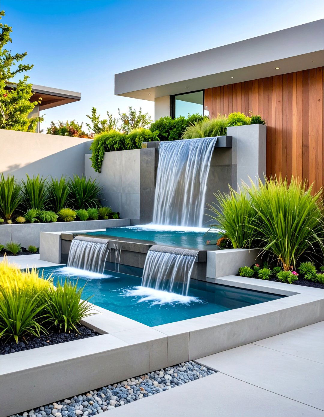 Modern Minimalist Design Waterfall - 24 Pondless Waterfall Design Ideas