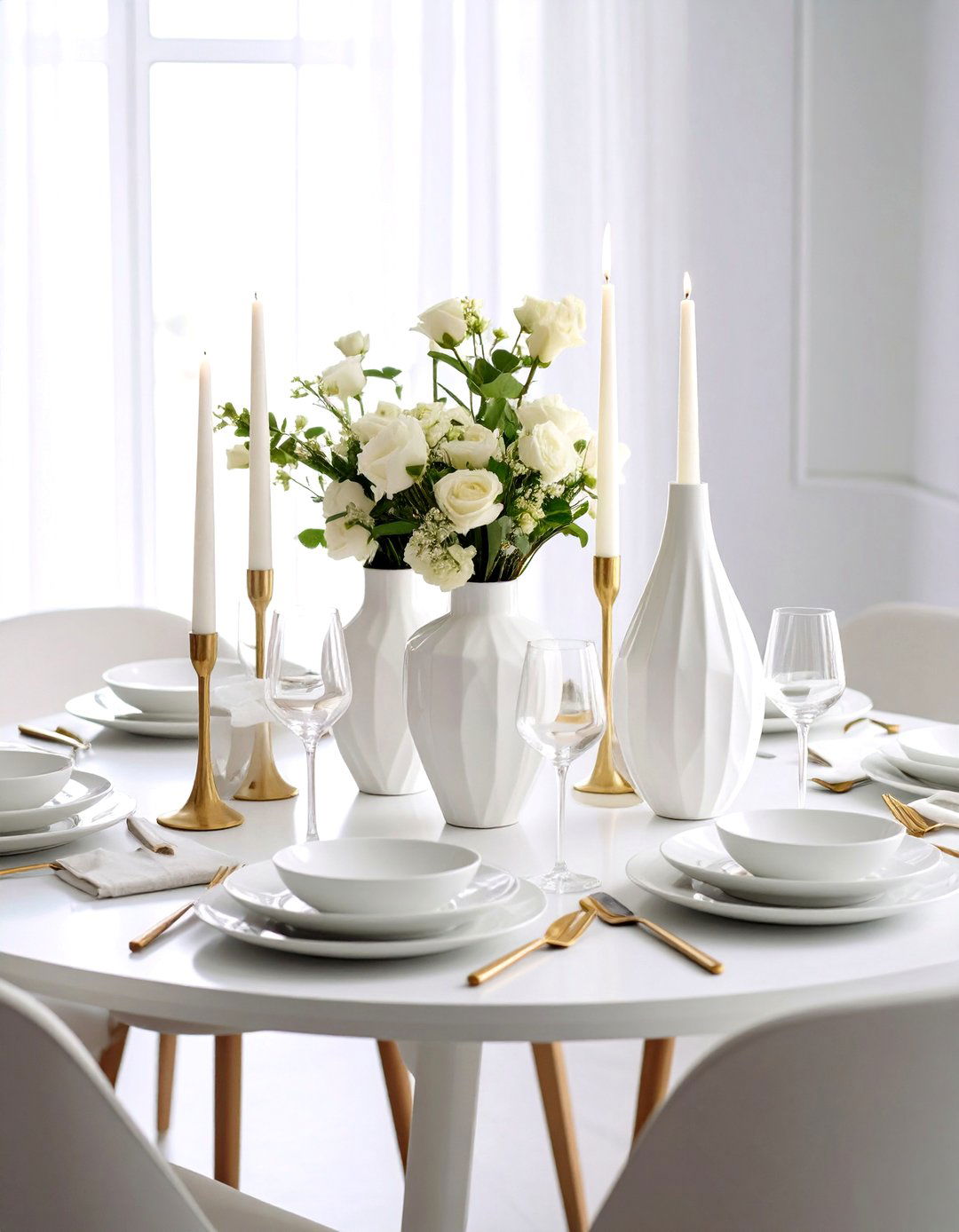 Modern Minimalist Design with Geometric Shapes - 24 Round Table Decor Ideas