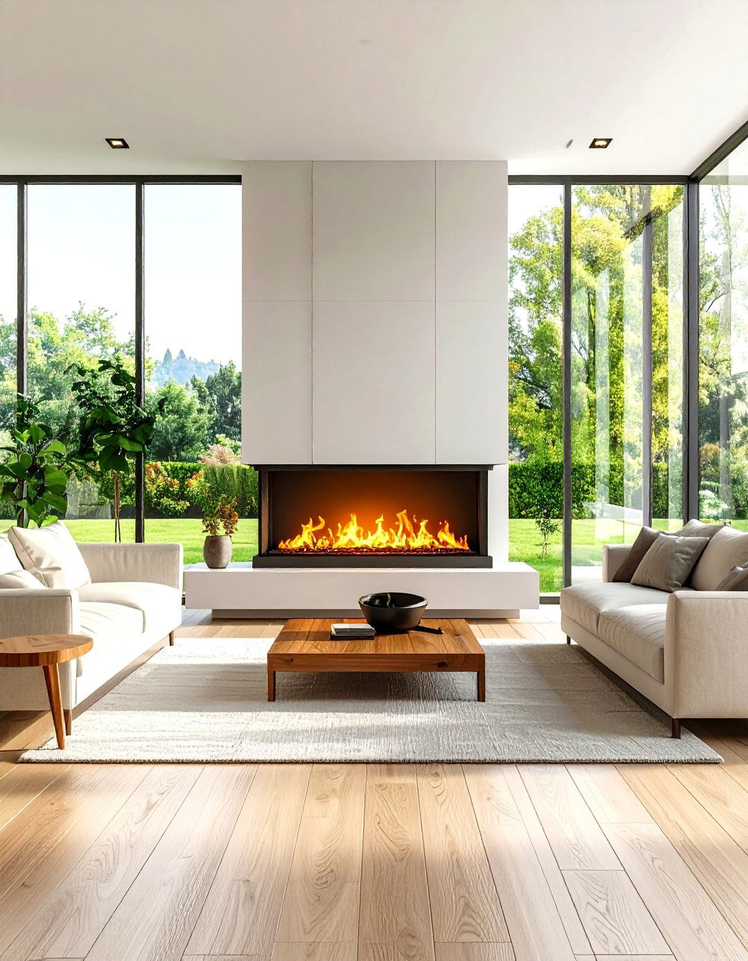 Modern Minimalist Electric Fireplace Design - 24 Electric Fireplace Ideas