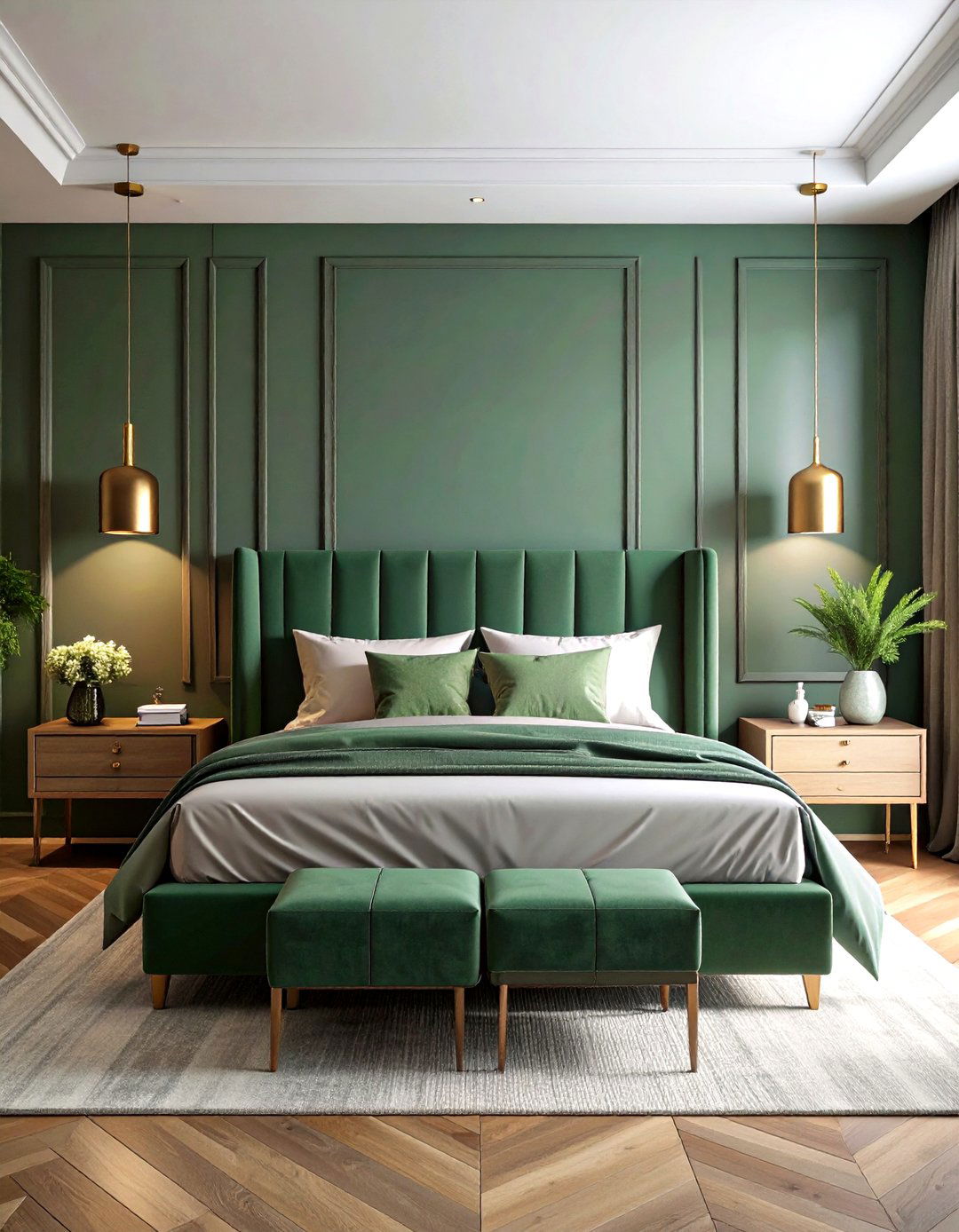 Modern Minimalist Forest Green Bedroom - 24 Forest Green Bedroom Ideas