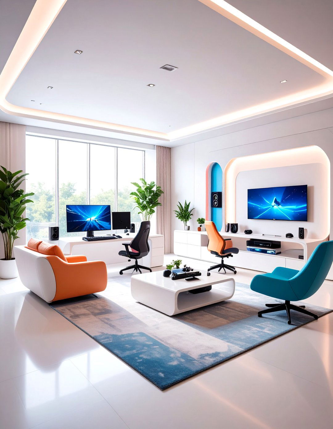 Modern Minimalist Gaming Lounge - 24 Game Room Ideas