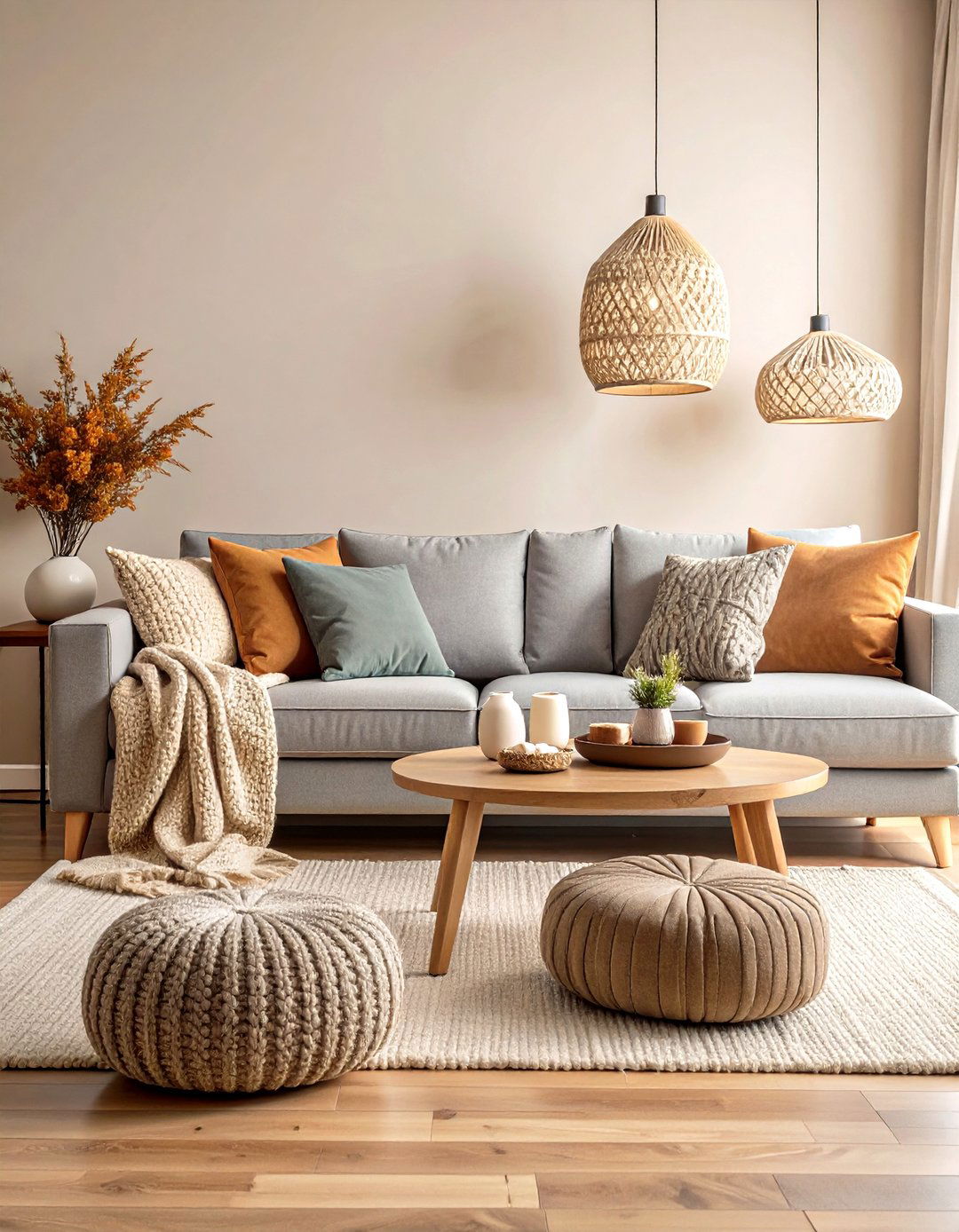 Modern Minimalist Grey Sectional Design - 24 Grey and Beige Living Room Ideas