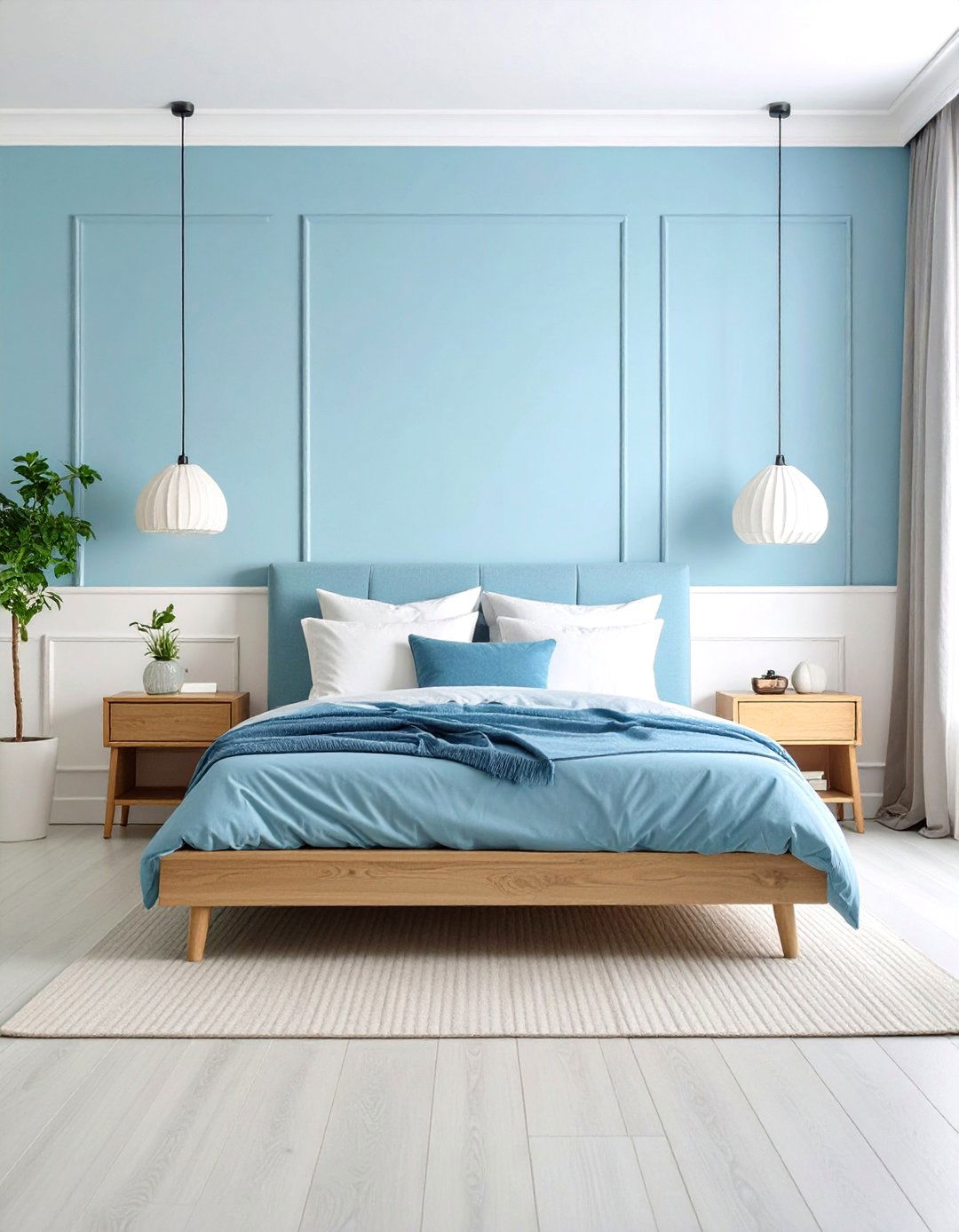 Modern Minimalist Light Blue Bedroom Design - 24 Light Blue Bedroom Ideas