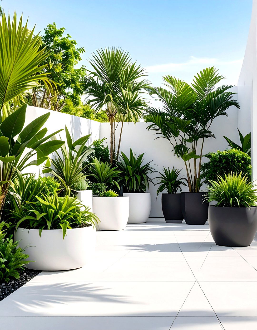 Modern Minimalist Monochrome Displays - 24 Container Garden Ideas