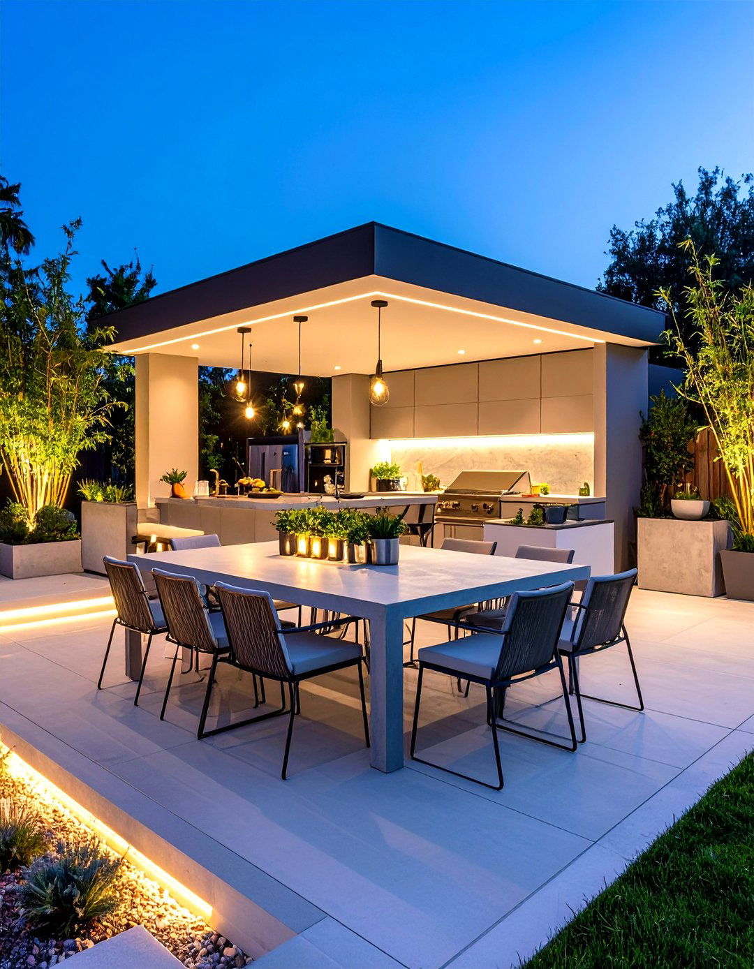 Modern Minimalist Outdoor Kitchen - 24 Outdoor Dining Area Ideas