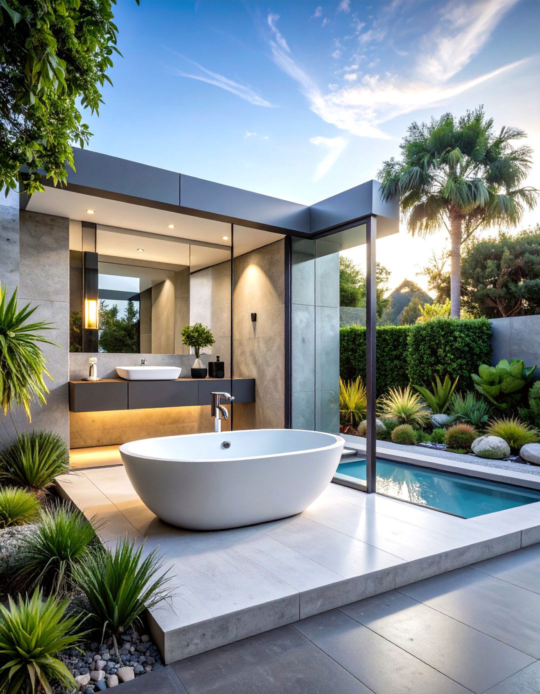 Modern Minimalist Outdoor Sanctuary - 24 Outdoor Bathroom Ideas