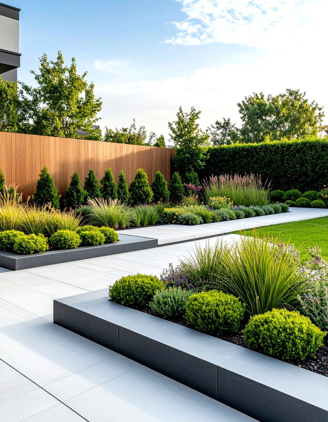 Modern Minimalist Planting - 24 Simple Fence Line Landscaping Ideas