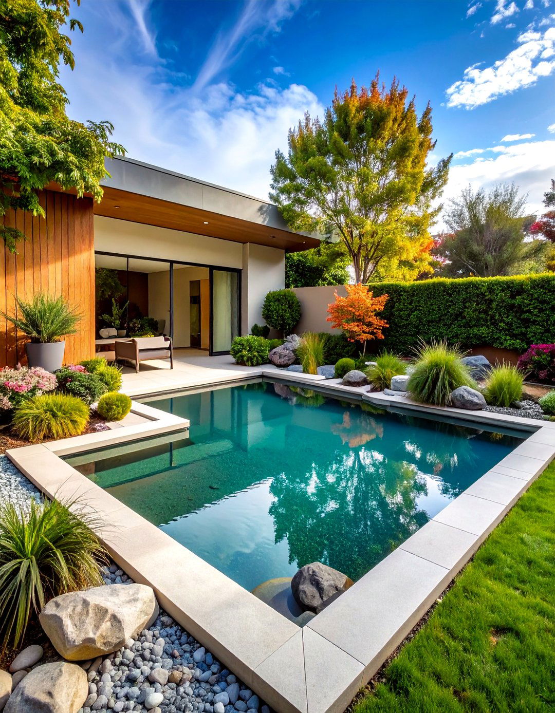 Modern Minimalist Pond Design - 24 Backyard Pond Ideas