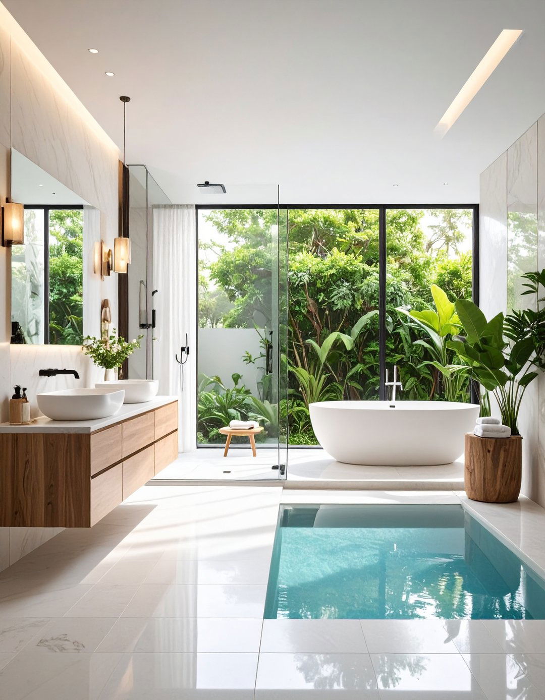 Modern Minimalist Pool Bathroom - 24 Pool Bathroom Ideas