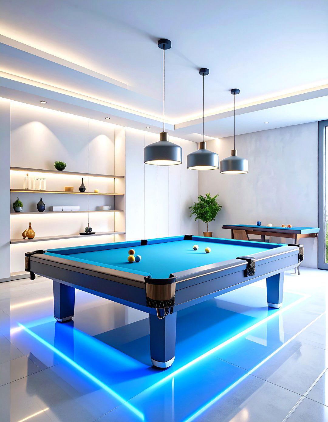 Modern Minimalist Pool Table Space - 24 Pool Table Room Ideas